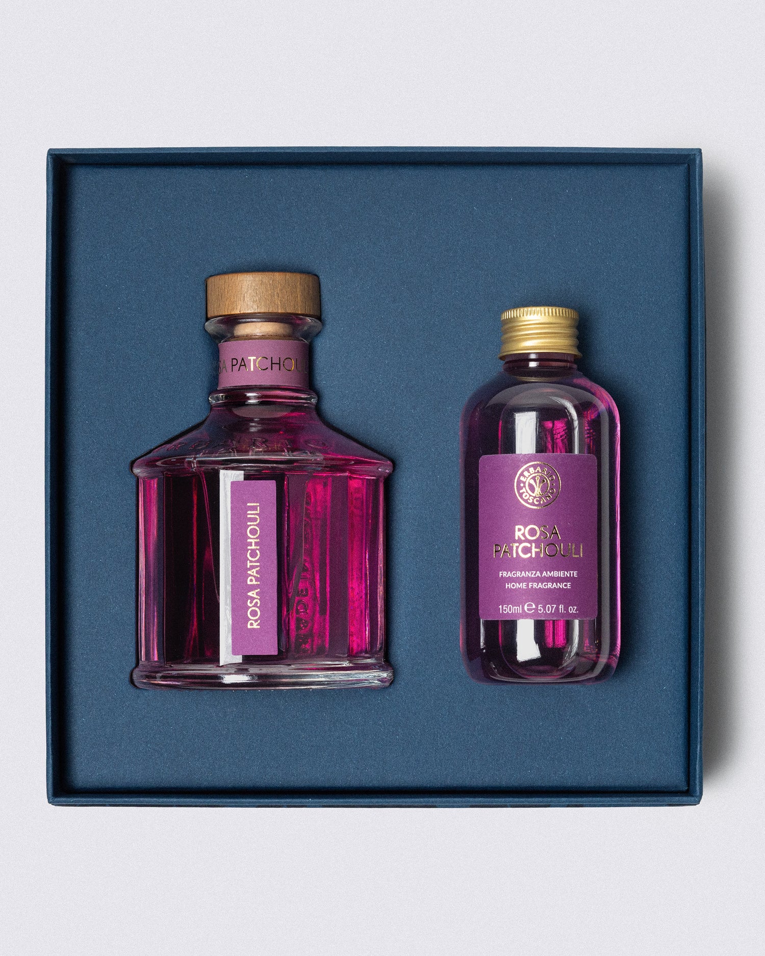 GESCHENKIDEE RAUMDUFT UND NACHFÜLLUNG ROSA PATCHOULI